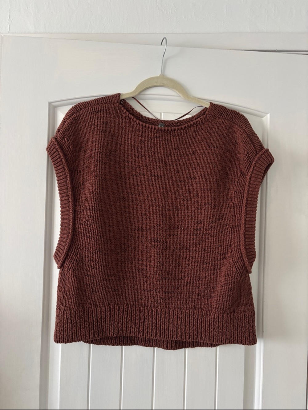 Anthropologie brown cotton/poly sweater vest